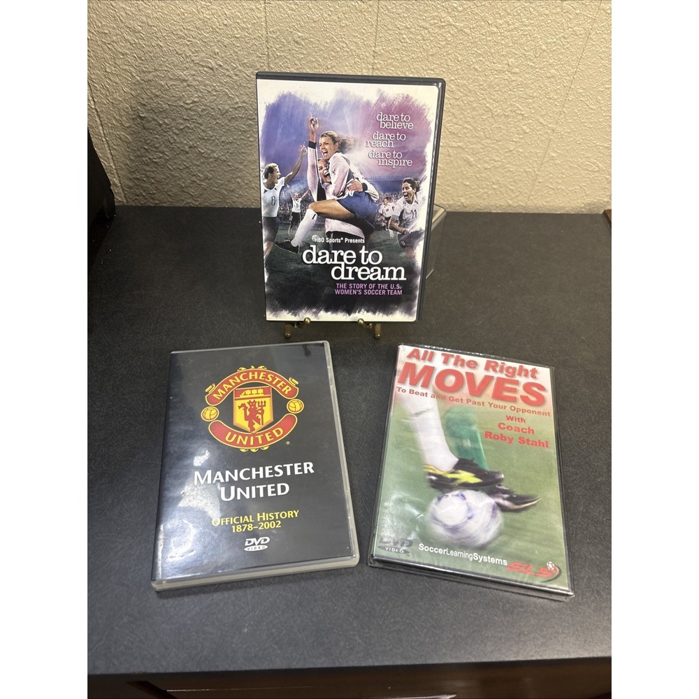Lot of 3 Soccer DVDs~Manchester Official History~All the Right Moves~Dare to Dre